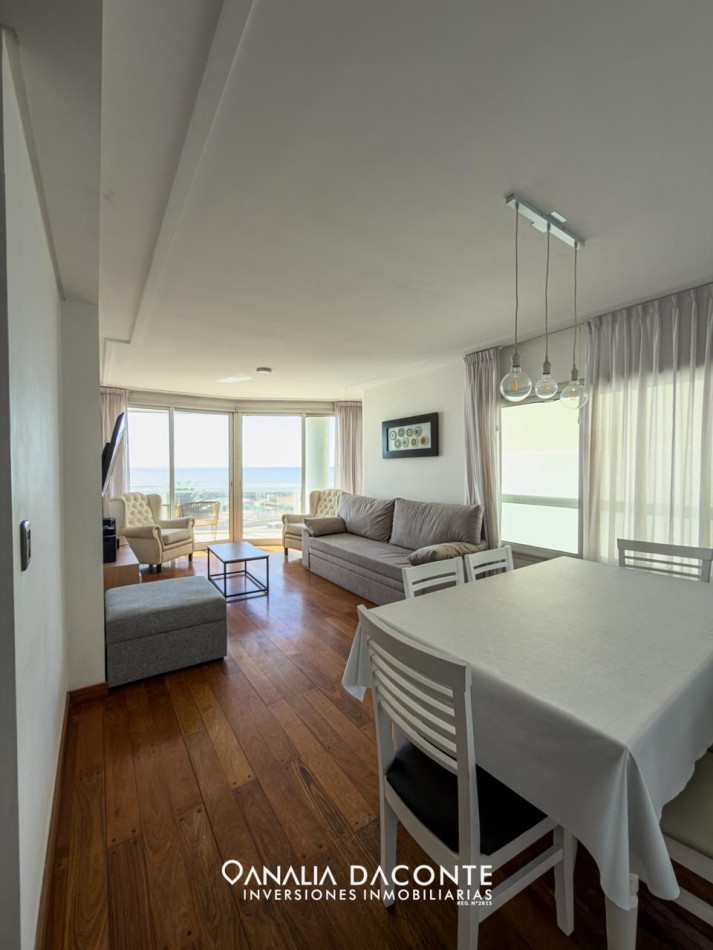 Depto 3 amb frente al mar. Amoblado. Maral 50